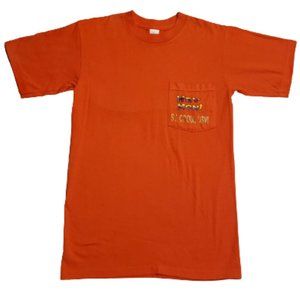 Hey Mon US Virgin Islands T-Shirt Orange Single Stitch VTG Men's Small Pre-owned